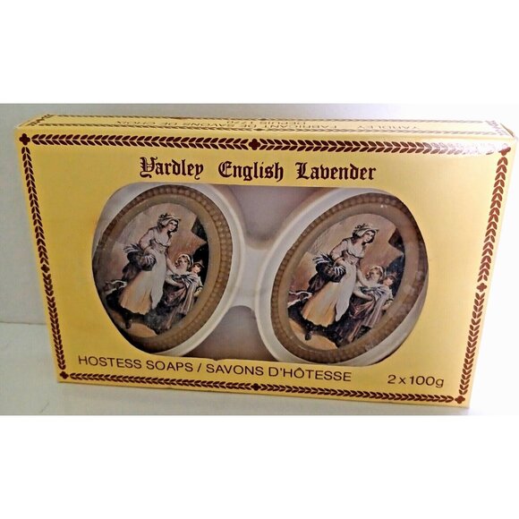 Vintage Yardley English Lavender Hostess Soaps Set of 2 X 100g NEW in Box Canada - Picture 1 of 9